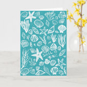 シェルYEHシーシェルビーチ誕生日おめでとう カード (黄色い花)