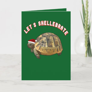 シェレブレートしよう!サンタを着たクリスマスのカメ シーズンカード