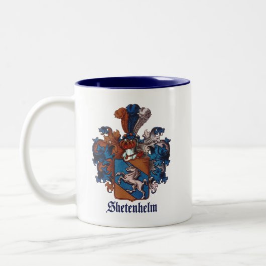 シェンヘルムの先祖代々の家紋 ツートーンマグカップ (左)