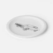 シェヴィシェベルブラックアンドホワイトペンシルスケッチアート ペーパープレート (アングル)