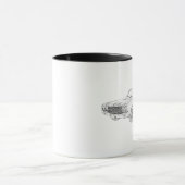 シェヴィシェベルマッスルカーブラックアンドホワイトスケッチ マグカップ (中央)