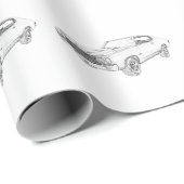 シェヴィシェヴェルボウタイマッスルカー白黒アート ラッピングペーパー (ロールコーナー)