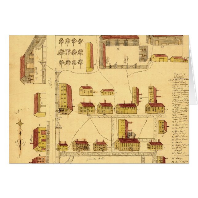 シェーカーの村の地図1849年 (正面横)