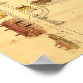 シェーカービレッジの地図， 1849 ポスター (角)