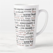 シェークスピアおもしろい侮辱クラシック文学 カフェラテマグ (右)