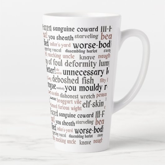 シェークスピアおもしろい侮辱クラシック文学 カフェラテマグ (右)