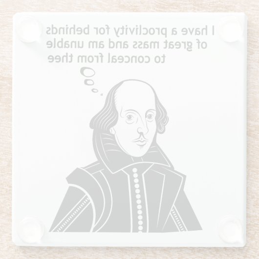 シェークスピアおもしろい引用文 ガラスコースター (裏面)