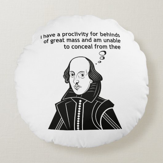 シェークスピアおもしろい引用文 ラウンドクッション (正面)