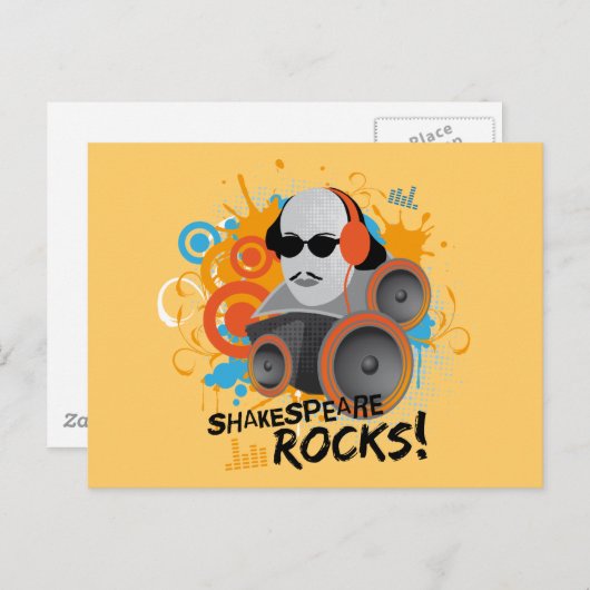 シェークスピアおもしろい・スローガンの贈り物「シェークスピア・ロック」 ポストカード (正面/裏面)
