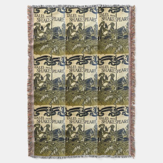 "シェークスピアからの物語"のヴィンテージの表紙 スローブランケット (正面縦)