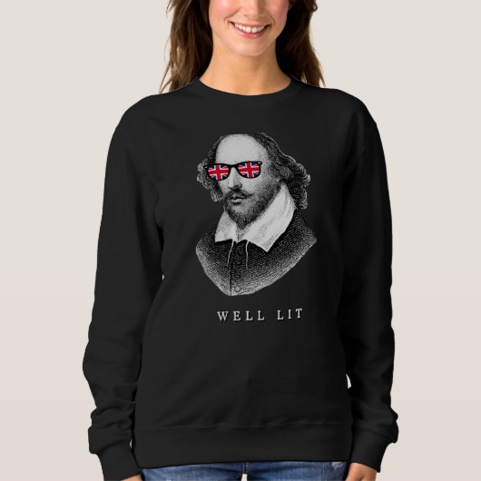 シェークスピアによく照らされた文学詩人の天才シアター スウェットシャツ (正面)