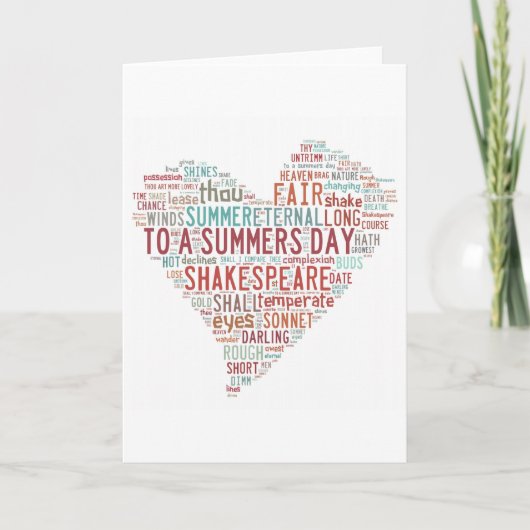シェークスピアのソネット18 カード (正面)