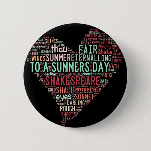 シェークスピアのソネット 缶バッジ (正面)