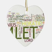 シェークスピアのハムレットの文字のために作られるwordle セラミックオーナメント (右)