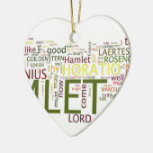 シェークスピアのハムレットの文字のために作られるwordle セラミックオーナメント (左)