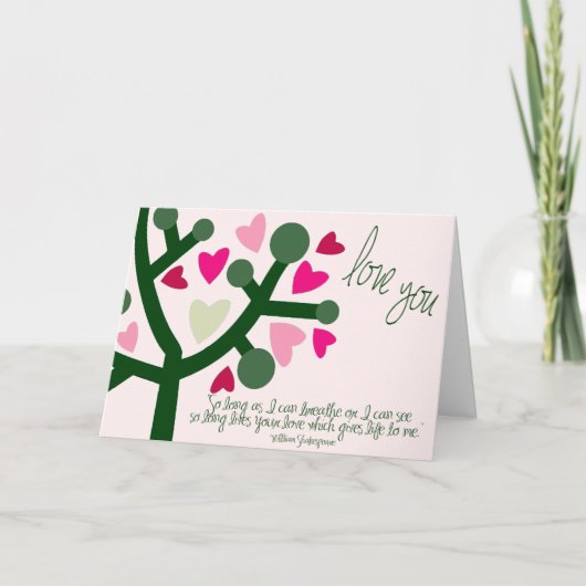 シェークスピアのバレンタイン愛ハートカード シーズンカード (正面)