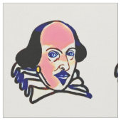 シェークスピアのポートレートの生地-白い背景 ファブリック (クローズアップ)