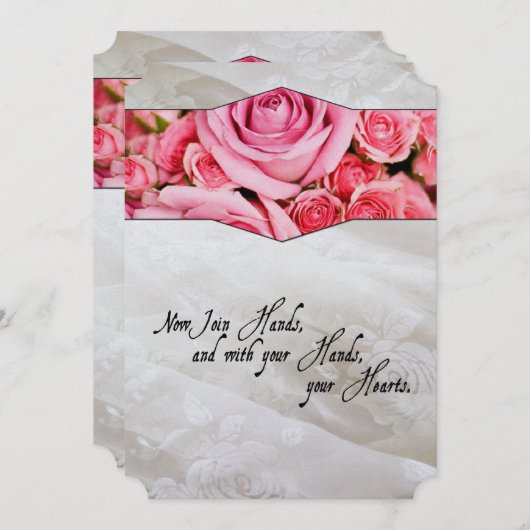 シェークスピアのルネサンスのバラの結婚式招待状 招待状 (正面/裏面)