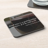 シェークスピアの引用文のよいワインのコースター コースター (左側)