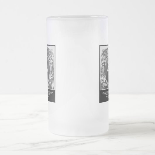 シェークスピアの引用文の~はすべての世界ステージです フロストグラスビールジョッキ (中央)