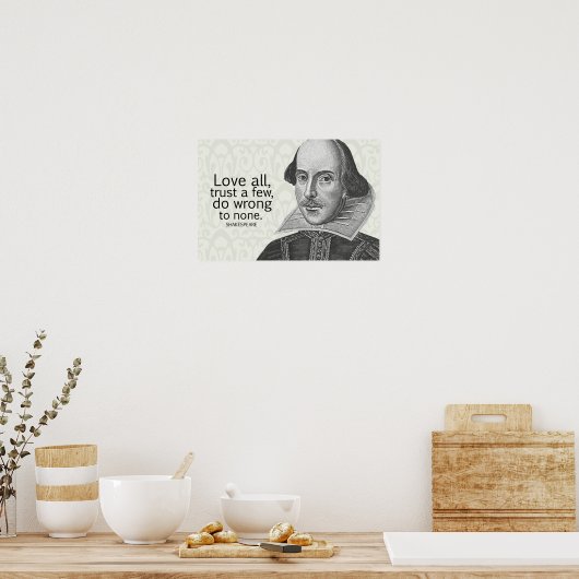 シェークスピアの愛すべてを信じて少数を信じて…引用文 ポスター (キッチン)