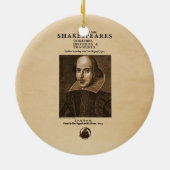 シェークスピアの最初フォリオへの前部部分 セラミックオーナメント (裏面)