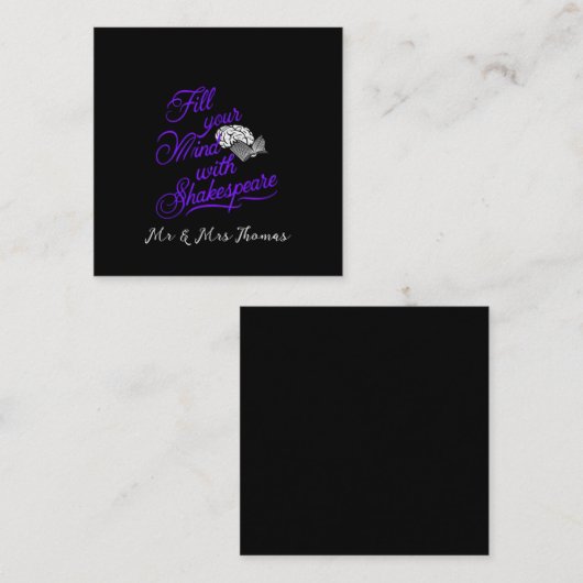 シェークスピアの究極の贈り物で心を満たす スクエア名刺 (正面/裏面)