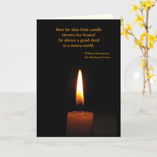 シェークスピアの蝋燭炎カード カード (黄色い花)