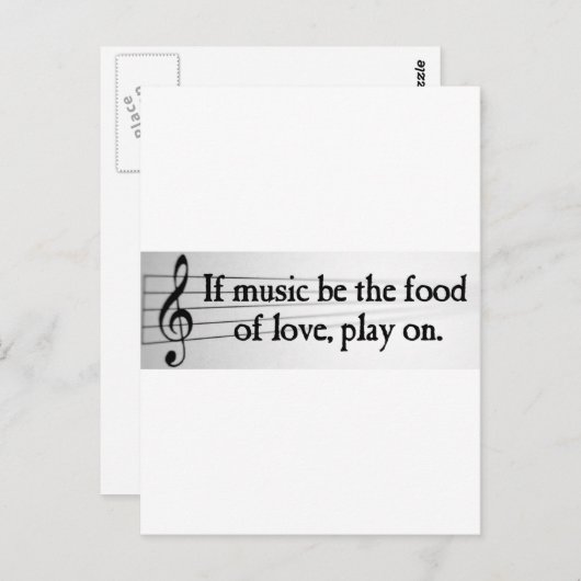 シェークスピアもし：音楽は愛の食べ物 ポストカード (正面/裏面)