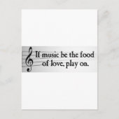 シェークスピアもし：音楽は愛の食べ物 ポストカード (正面)