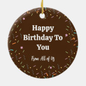 シェークスピアパーソナライズされた誕生日チョコレートケーキ セラミックオーナメント (裏面)