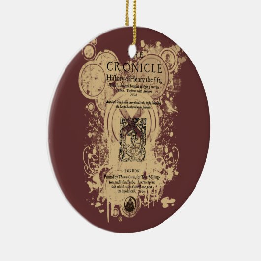 シェークスピアヘンリー五世のQuartoの前部部分 セラミックオーナメント (右)