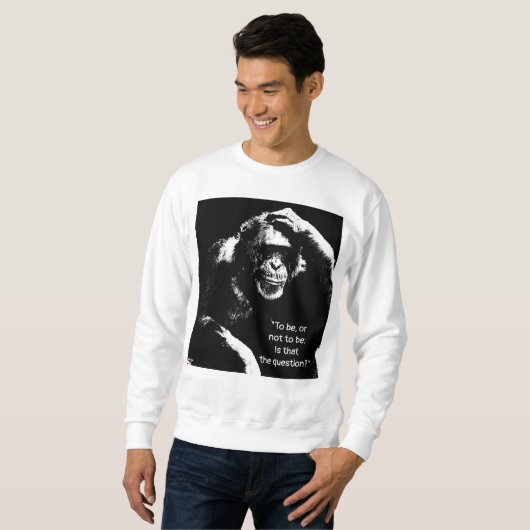 シェークスピアポップ・アートの引用文ア考えるートのモンキーメンズ スウェットシャツ (正面フル)