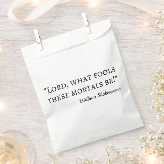 シェークスピア引用文フールマンズI フェイバーバッグ (クリップ留めされた状態)