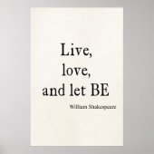 シェークスピア引用文ライブ、愛、そしてlet be引用文 ポスター (正面)