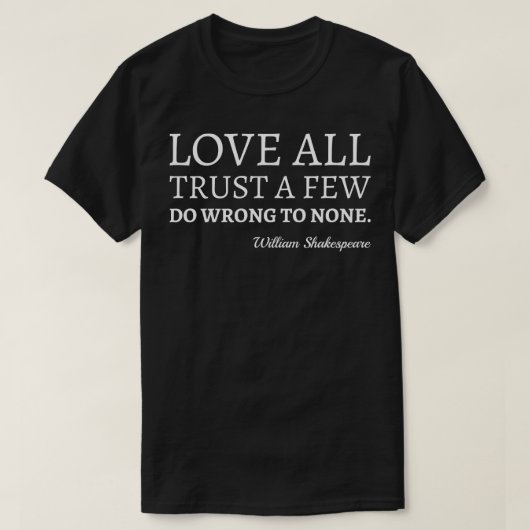 シェークスピア引用文ラブトラストと間違いI Tシャツ (デザイン正面)