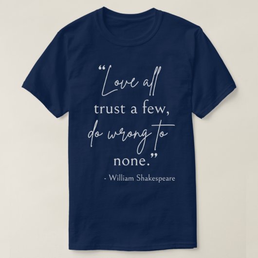 シェークスピア引用文ラブトラストと間違いII Tシャツ (デザイン正面)