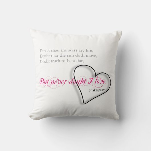 シェークスピア引用文ラブバレンタインSqP2について クッション (正面)