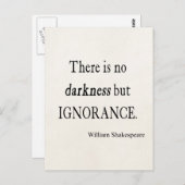 シェークスピア引用文暗闇ではなく無知引用文 ポストカード (正面/裏面)