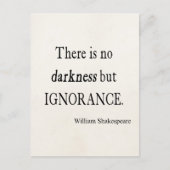 シェークスピア引用文暗闇ではなく無知引用文 ポストカード (正面)