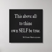 シェークスピア引用文自己を真の引用文にする キャンバスプリント (正面)