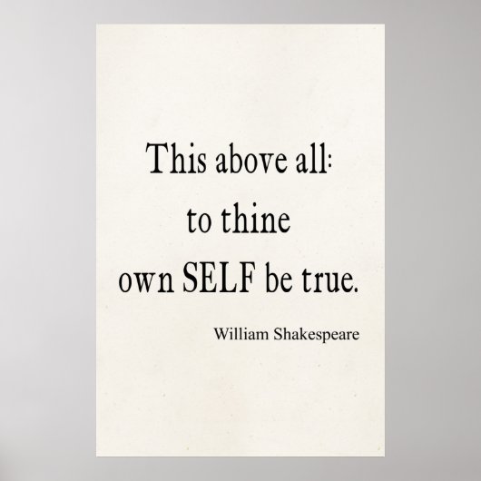 シェークスピア引用文自己を真の引用文にする ポスター (正面)