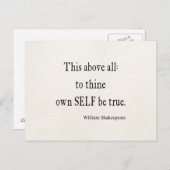 シェークスピア引用文自己を真の引用文にする ポストカード (正面/裏面)