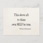 シェークスピア引用文自己を真の引用文にする ポストカード (正面)