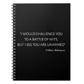 シェークスピア引用文 – ウィッツの戦い ノートブック (正面)