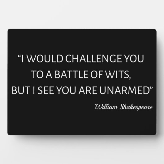 シェークスピア引用文 – ウィッツの戦い フォトプラーク (正面)