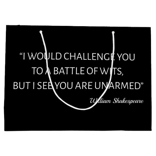 シェークスピア引用文 – ウィッツの戦い ラージペーパーバッグ (裏面)