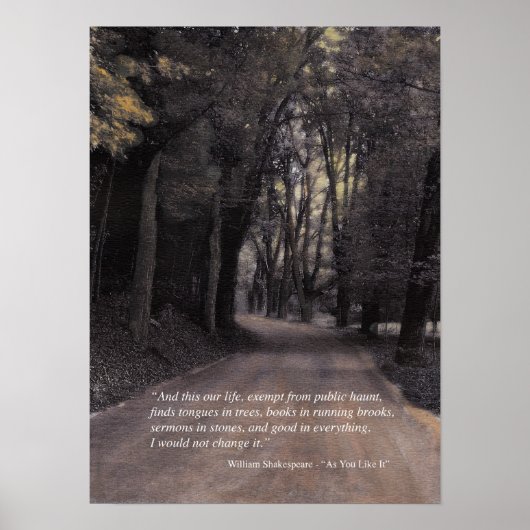 シェークスピア引用文:バッファローロードポスターで曲げる ポスター (正面)