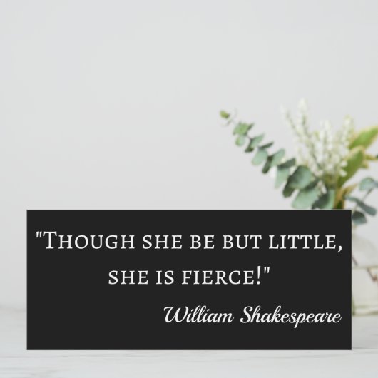 シェークスピア引用文 – 少ないが激しい私 招待状 (スタンド正面)