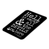 シェークスピア引用文、嵐、悪魔がここにいる マグネット (左側)